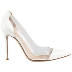 Gianvito Rossi White Patent PVC D’Orsay Pumps Size IT 40.5