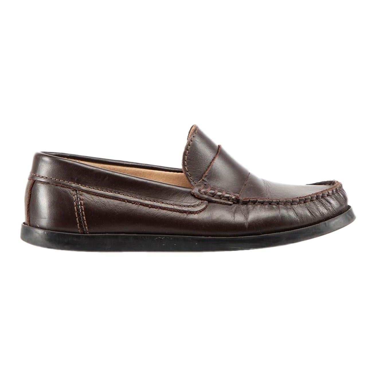 Comme Des Garcons Brown Leather Loafers Size US 6.5 For Sale