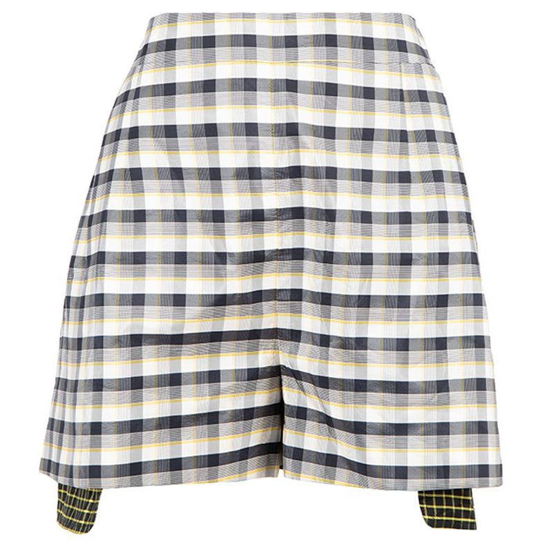 Dior Checkered Silk Mini Shorts Size XL For Sale