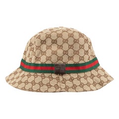 Used Gucci Brown Supreme GG Web Canvas Bucket Hat