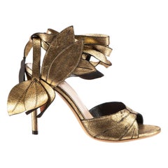 Vivienne Westwood Gold Leather Lace Up Heels Size IT 36