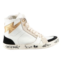 Zadig & Voltaire White Leather Flash High Trainers Size IT 37