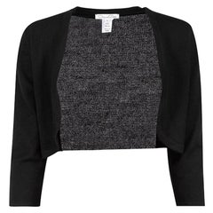 Oscar de la Renta Black Cashmere Crop Cardigan Size M