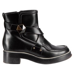 Nicholas Kirkwood Black Leather Cross Strap Ankle Boots Size IT 36