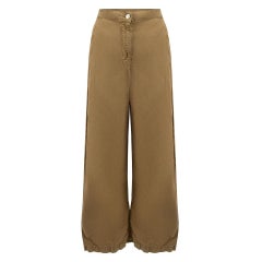 Dries Van Noten Khaki High Rise Cargo Trousers Size M
