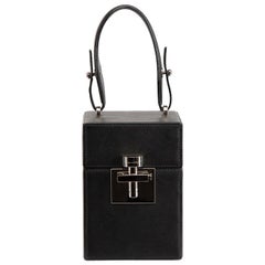 Oscar De La Renta Borsa Alibi in pelle scotchgrain saffiano nero e argento