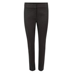 Diane Von Furstenberg Black Glitter Slim Fit Trousers Size M