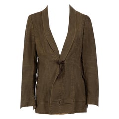 Used Dries Van Noten Khaki Corduroy Tied Jacket Size L