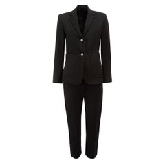 Theory Black Straight Leg Trousers & Blazer Suit Set Size XS