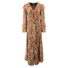 Vilshenko Floral Ruffle Detail Maxi Dress Size S