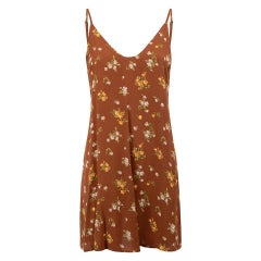 Reformation Brown Floral Sleeveless Mini Dress Size M