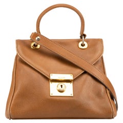 Jil Sander Brown Leather Top Handle Bag