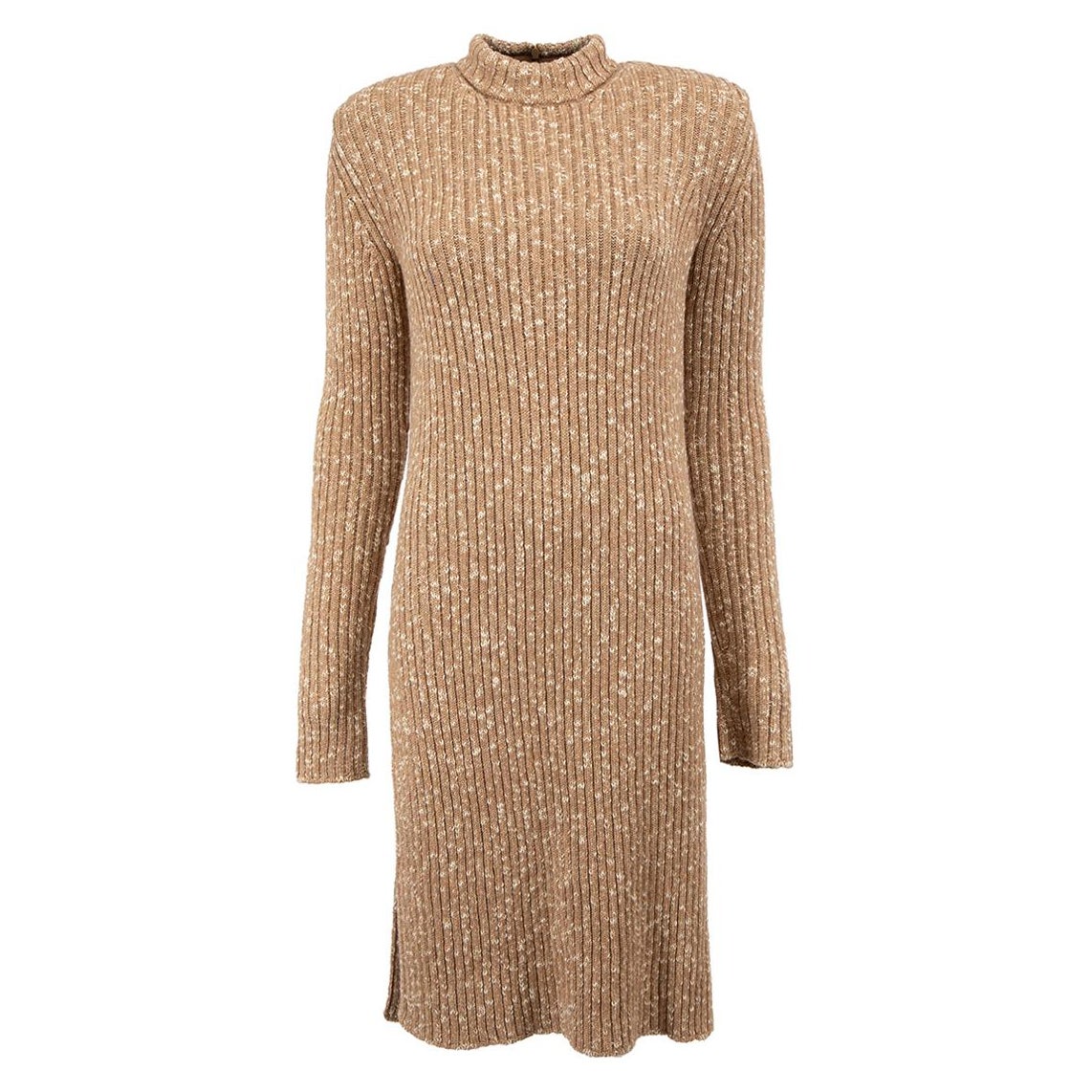 Celine Brown Marl Knitted Midi Dress Size S For Sale