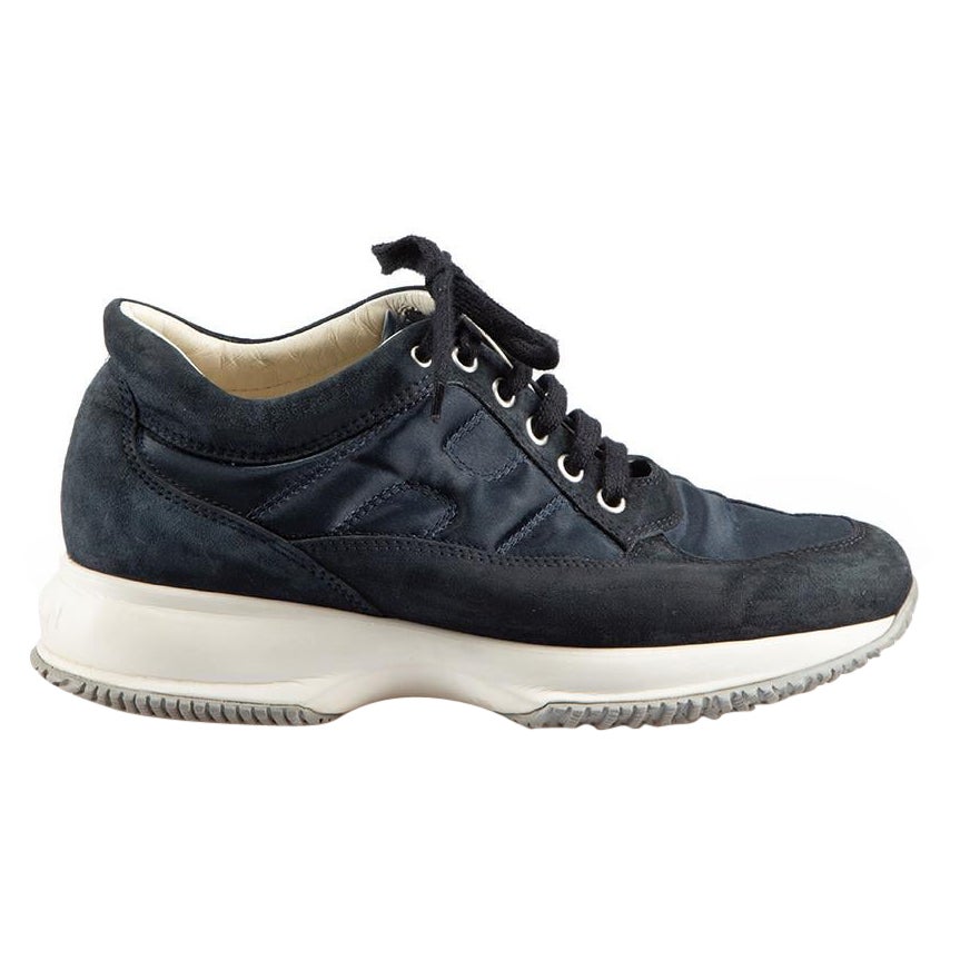 Hogan Navy Suede Interactive Trainers Size IT 37.5 For Sale