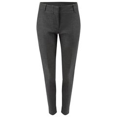 Prada Grey Wool Ankle Zip Slim Trousers Size S