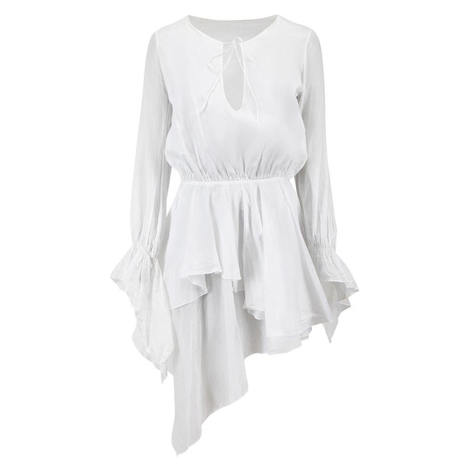 Alexandre Vauthier White Tiered Skirt Mini Dress Size XS For Sale