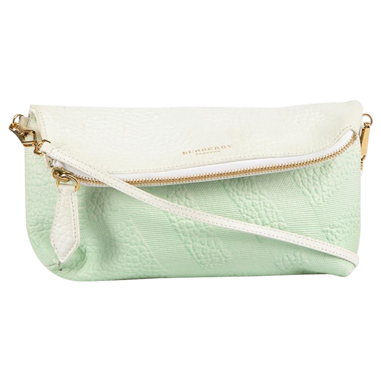 Burberry Burberry Prorsum Green Ombre Leather Crossbody Bag For Sale