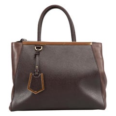 Fendi Brown Leather Scotchgrain 2Jours Handbag