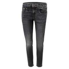 R13 Schwarz gewaschene Boy Skinny Jeans Größe M