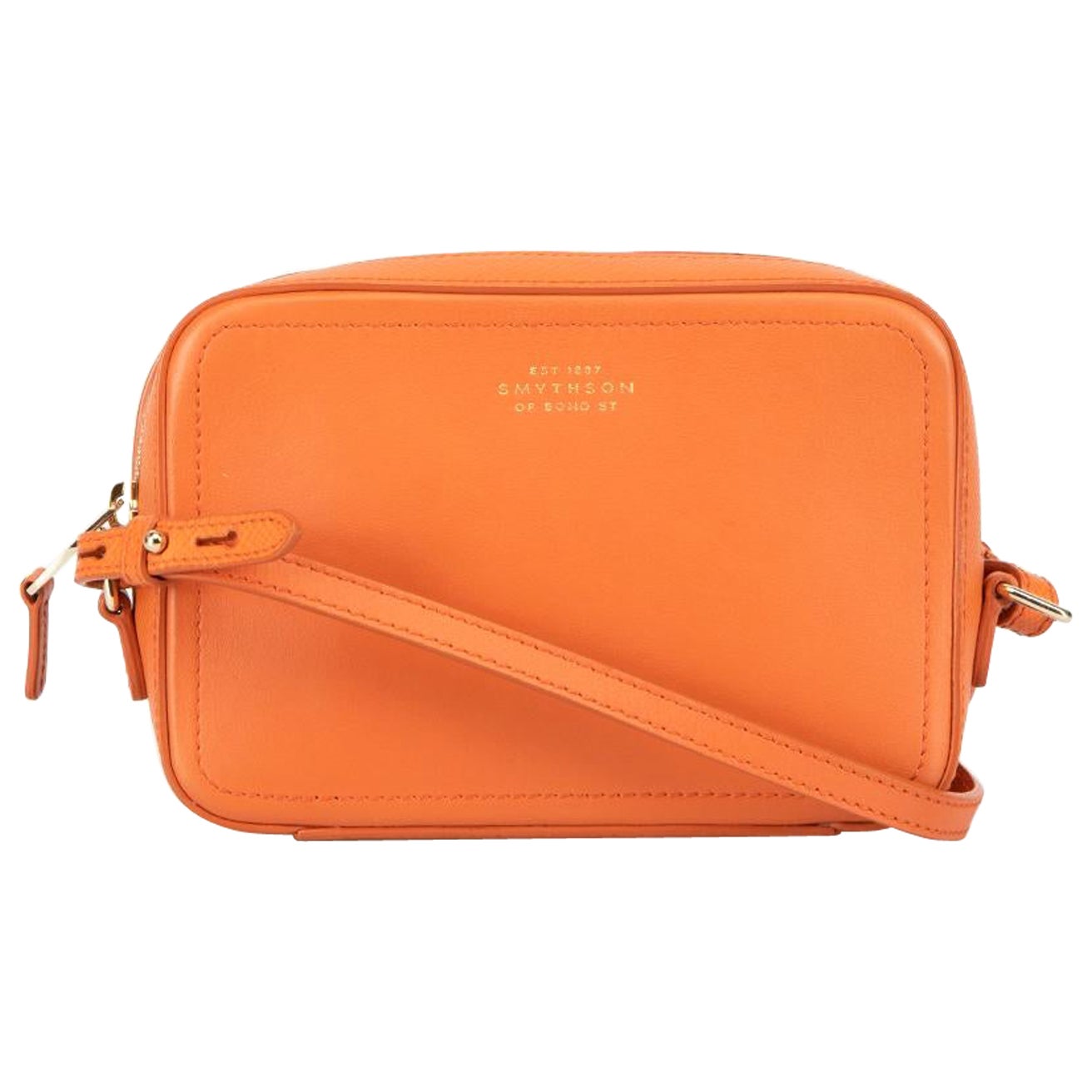Smythson Orange Leather Crossbody Bag For Sale