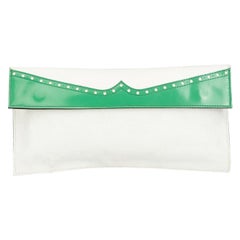 Marni White Leather Western Panel Clutch