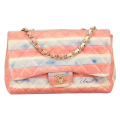 Chanel Colorama Flap Bag Quilted Watercolor Canvas Medium