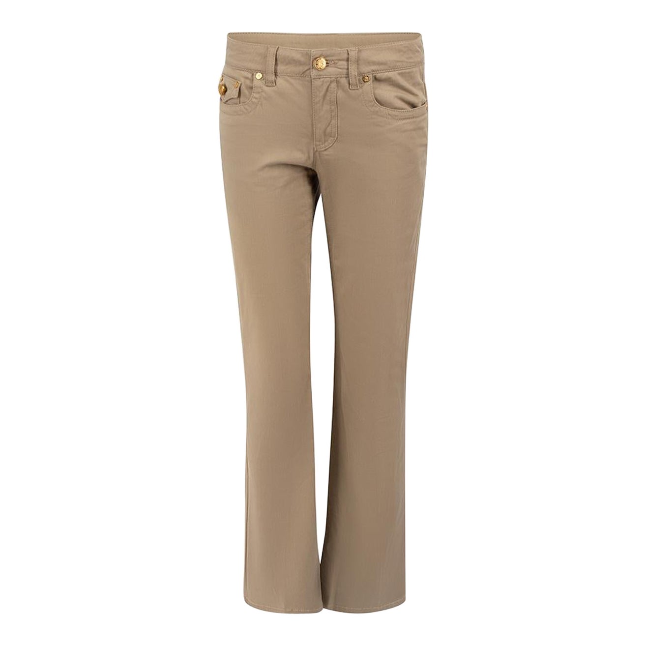 Roberto Cavalli Light Brown Flared Trousers Size XS For Sale