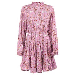 Rhode Purple Floral Print Elasticated Mini Dress Size XS