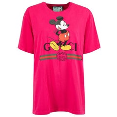 Used Gucci Disney x Gucci Hot Pink Mickey Mouse Oversized T-Shirt Size XS