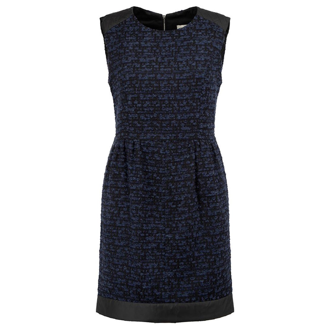 Sandro Blue Tweed Sleeveless Mini Dress Size S For Sale