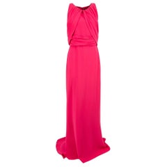Used Max Mara Max Mara Pianoforte Pink Draped Maxi Gown Size L
