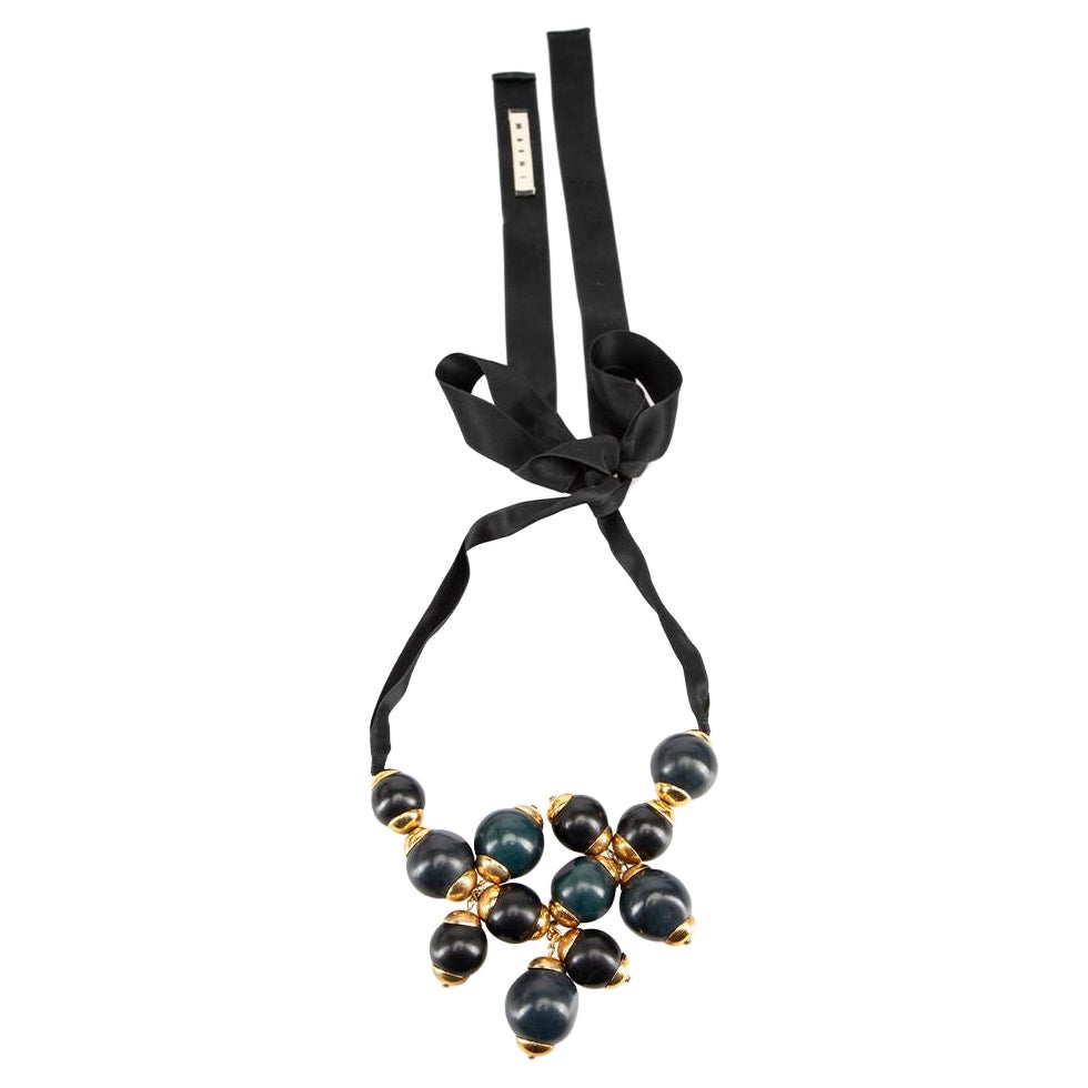 Marni Blue Statement Orb Necklace