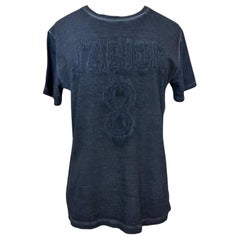CHRISTIAN DIOR T-Shirt Top Tie-Dye bleu marine J'ADIOR 8 manches courtes Taille S