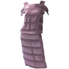 Vintage Bottega Veneta Italian Violet Velvet Dress 4