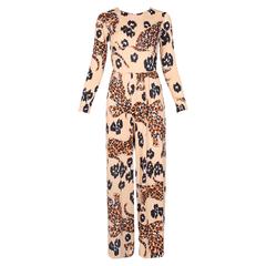 1970's Leopard Print Jersey Jumpsuit