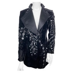 Used Giorgio Armani Black Velvet Cutout Jacket-size 38
