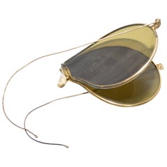 Leyne - Lunettes de soleil pliantes vintage Aviator à lentille plate, années 1940