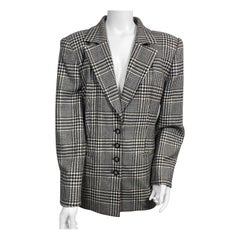 Vintage Gucci Houndstooth 1980’s Wool Blazer Jacket-Size 48