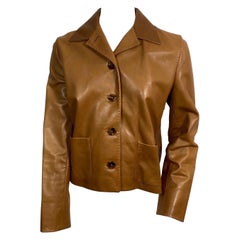 Ralph Lauren Purple Label, veste en cuir caramel, taille 6