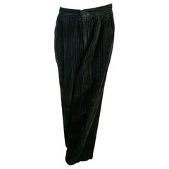 Romeo Gigli - Pantalon de tailleur homme en velours côtelé gris/vert 44
