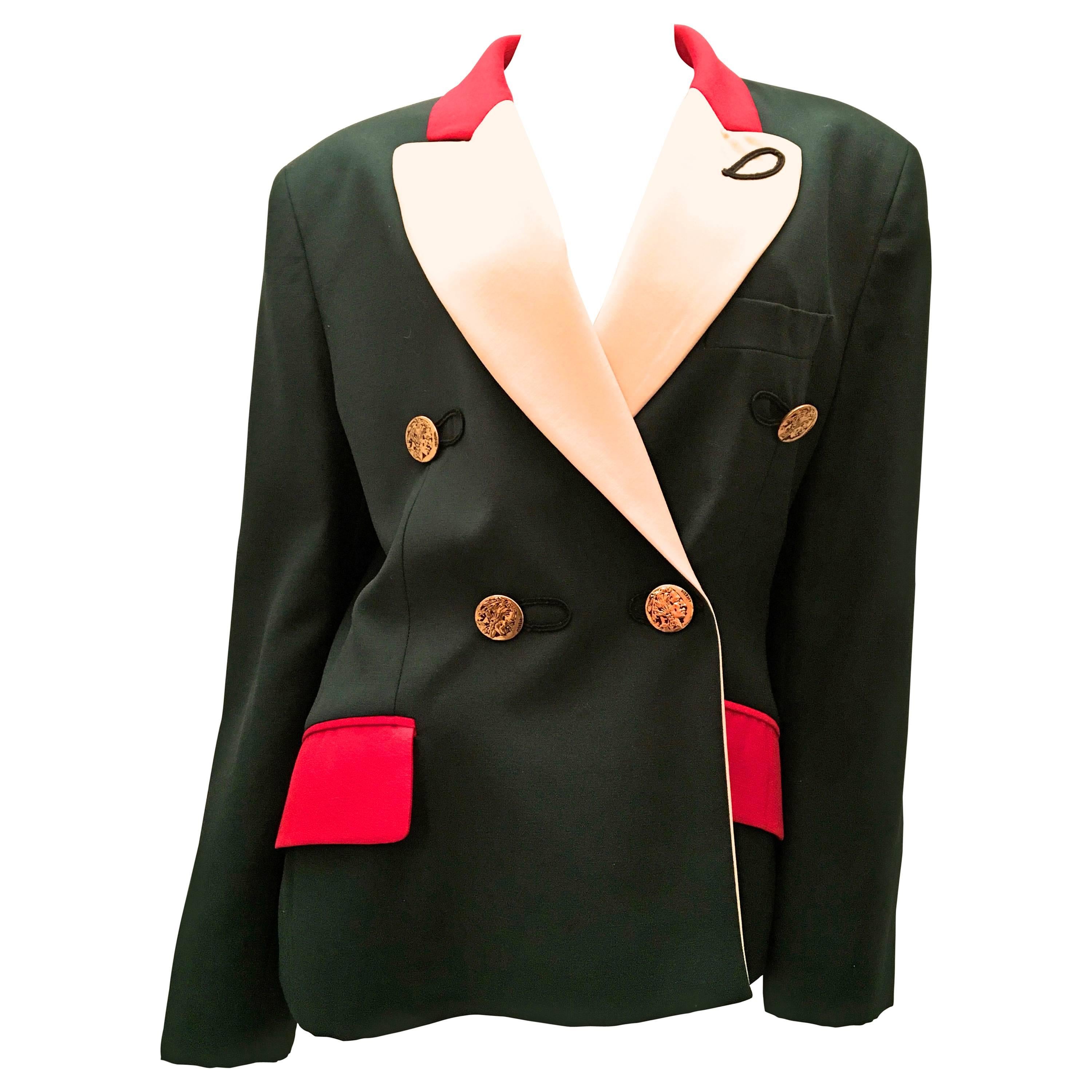 Moschino Cheap and Chic  Blazer - Green, Red, and Cream For Sale