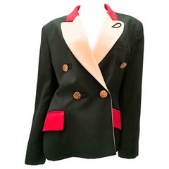 Moschino Cheap and Chic  Blazer - Green, Red, and Cream