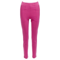 BALENCIAGA Demna 2017 pink zip pockets tapered high waist jogger pants FR36 S