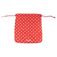 Vintage MIU MIU red white polka dot fully lined fabric drawstring pouch bag