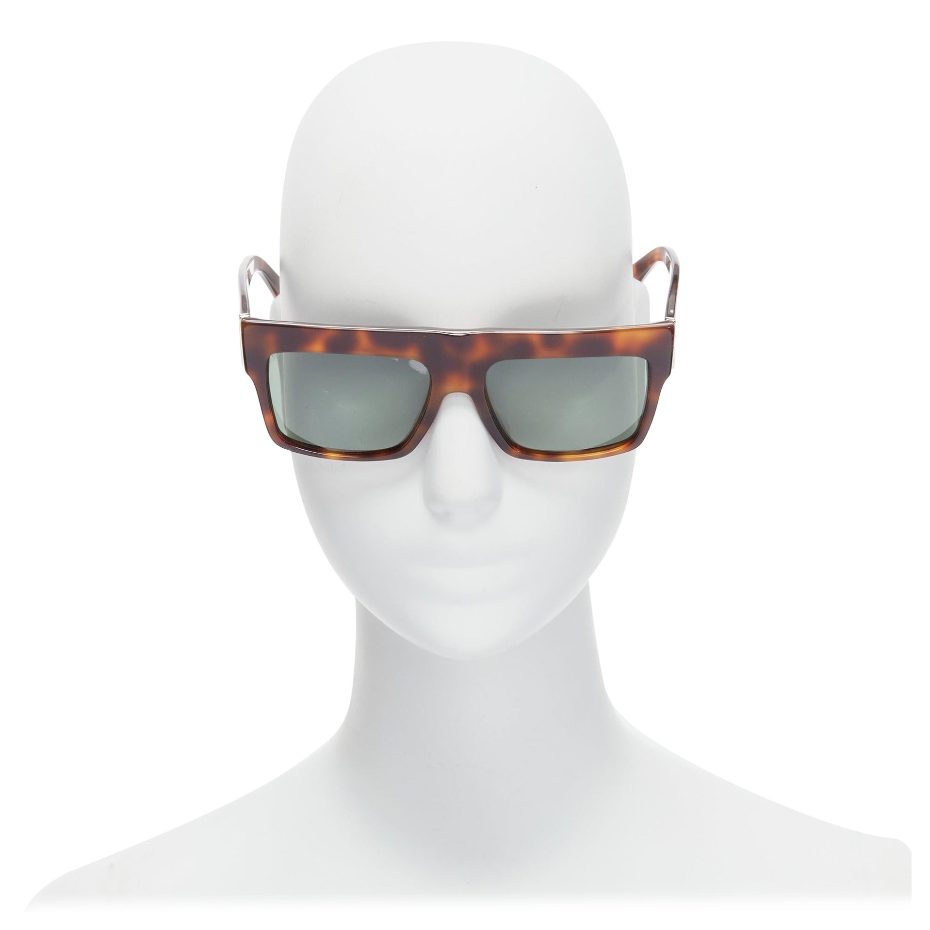 OLD Celine Phoebe Philo SC1756 ZZ Top marron Havane acétate lunettes de soleil carrées en vente