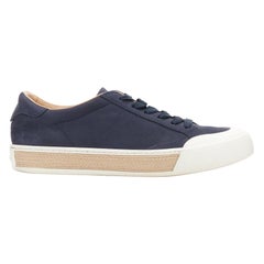 TOD'S navy Wildleder Espadrille Sohle Low Top Sneakers UK7.5 EU41.5