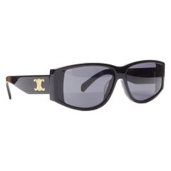 neu CELINE Hedi Slimane Triomphe CL40227U schwarz Gold Logo Acetat-Sonnenbrille