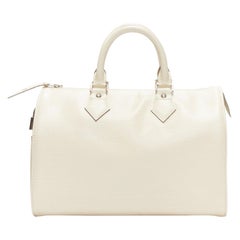 LOUIS VUITTON Speedy 25 ivory Epi leather top handle satchel bag