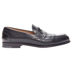 CHRISTIAN LOUBOUTIN Monono black silver logo penny leather loafers EU42