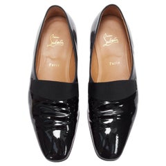 CHRISTIAN LOUBOUTIN Omar Sy black patent leather low vamp dress loafer EU42